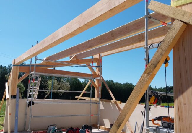 Création d’un poolhouse en bois avec charpente apparente et toiture traditionnelle - Monteux (84170) - Photo 09
